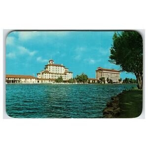 Vintage The Broadmoor Hotel Colorado Springs CO Linen Postcard Resort Lake View